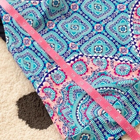 NWT Athleta $84 32D/DD Fiji Blousy Blue Pink Print Padded UPF 50+ Tankini Top - Picture 14 of 14